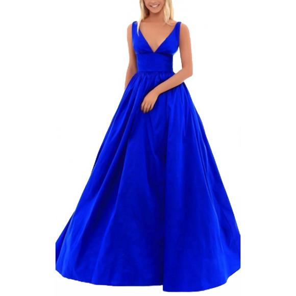 TARIK EDIZ Dresses & Skirts - NEW TARIK EDIZ tarik strappy ballgown in turqoise